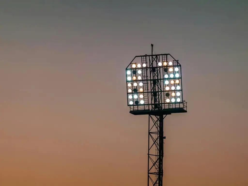 The stadium floodlights