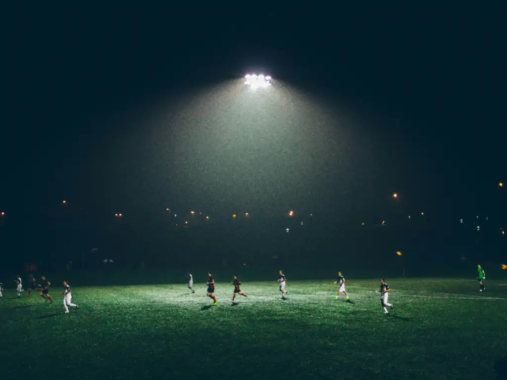 Floodlights used in football fields